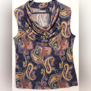 Tahari | Cowl Neck Paisley Blouse (M)